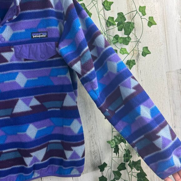 Patagonia Women's Synchilla Purple/Blue Fleece Snap T Pullover Size small - Picture 6 of 11